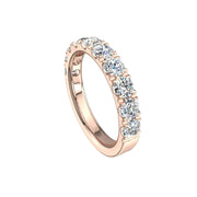 Demi-alliance 10 diamants synthétiques ronds 1.30 carat or rose Gabriela